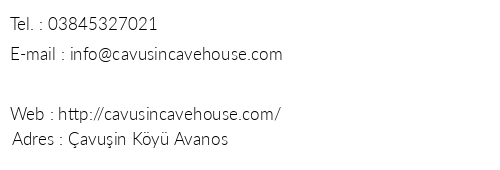 avuin Cave House telefon numaralar, faks, e-mail, posta adresi ve iletiim bilgileri